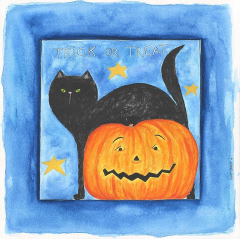 Trick or Treat White Modern Wood Framed Art Print with Double Matting by Shamp, Cindy