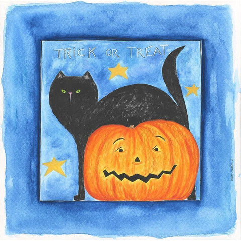 Trick or Treat Black Modern Wood Framed Art Print with Double Matting by Shamp, Cindy