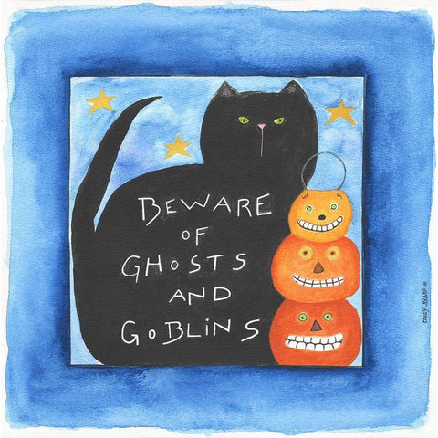 Beware Gold Ornate Wood Framed Art Print with Double Matting by Shamp, Cindy