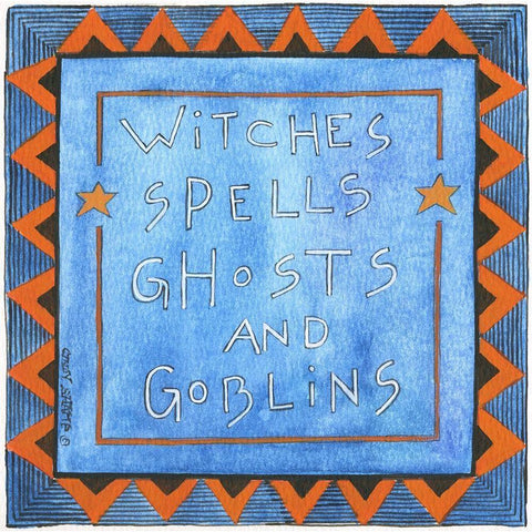 Witches Spells White Modern Wood Framed Art Print by Shamp, Cindy
