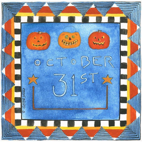 October 31st Black Modern Wood Framed Art Print with Double Matting by Shamp, Cindy