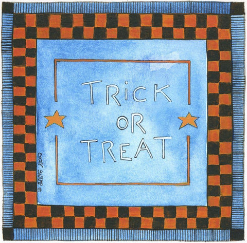Trick or Treat II Black Ornate Wood Framed Art Print with Double Matting by Shamp, Cindy