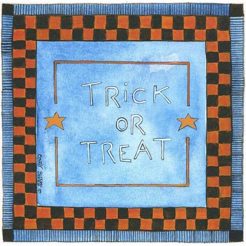 Trick or Treat II Gold Ornate Wood Framed Art Print with Double Matting by Shamp, Cindy
