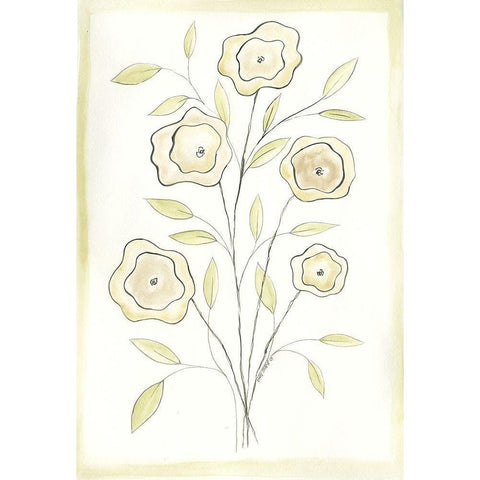 Flowers II White Modern Wood Framed Art Print by Shamp, Cindy