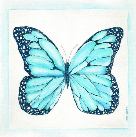 Butterfly IV White Modern Wood Framed Art Print with Double Matting by Shamp, Cindy