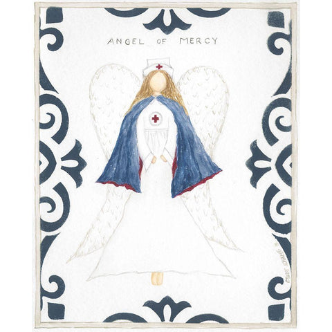 Angel of Mercy White Modern Wood Framed Art Print by Shamp, Cindy