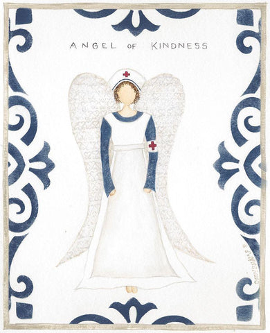 Angel of Kindness White Modern Wood Framed Art Print with Double Matting by Shamp, Cindy