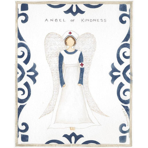 Angel of Kindness White Modern Wood Framed Art Print by Shamp, Cindy