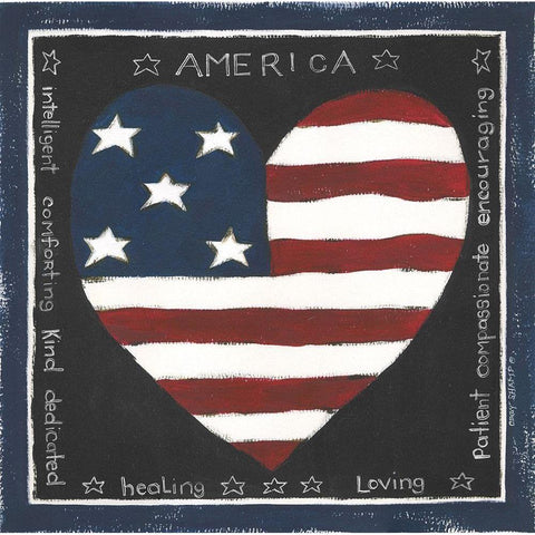 American Heart Black Modern Wood Framed Art Print with Double Matting by Shamp, Cindy