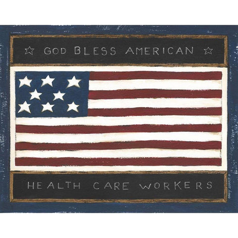 God Bless Health Care Workers Gold Ornate Wood Framed Art Print with Double Matting by Shamp, Cindy