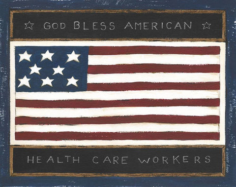 God Bless Health Care Workers Black Ornate Wood Framed Art Print with Double Matting by Shamp, Cindy