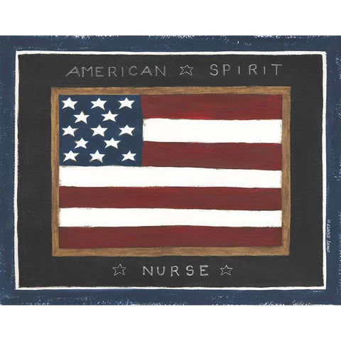 American Spirit - Nurse Black Modern Wood Framed Art Print with Double Matting by Shamp, Cindy