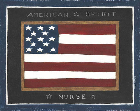 American Spirit - Nurse White Modern Wood Framed Art Print with Double Matting by Shamp, Cindy