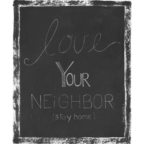 Stay Home Black Modern Wood Framed Art Print by Shamp, Cindy