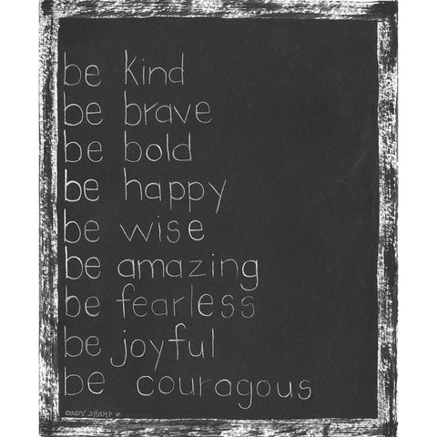Be Black Modern Wood Framed Art Print by Shamp, Cindy
