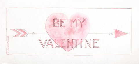 Be My Valentine White Modern Wood Framed Art Print with Double Matting by Shamp, Cindy