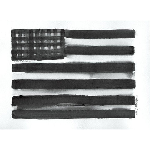 Flag I Black Modern Wood Framed Art Print with Double Matting by Shamp, Cindy