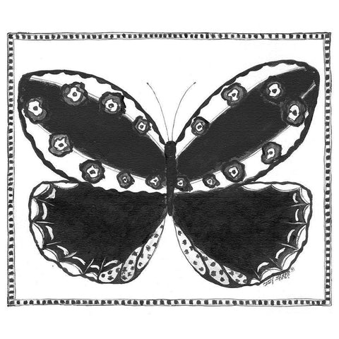 Butterfly I Gold Ornate Wood Framed Art Print with Double Matting by Shamp, Cindy