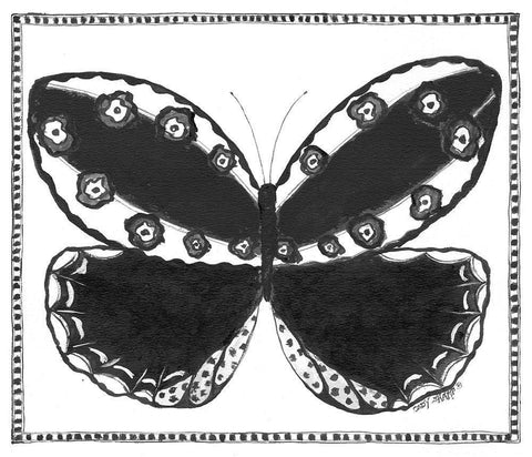 Butterfly I White Modern Wood Framed Art Print with Double Matting by Shamp, Cindy
