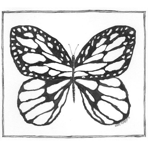 Butterfly II Gold Ornate Wood Framed Art Print with Double Matting by Shamp, Cindy