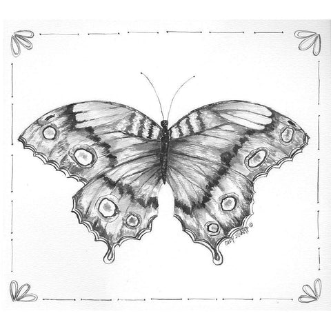 Butterfly VI Black Modern Wood Framed Art Print with Double Matting by Shamp, Cindy