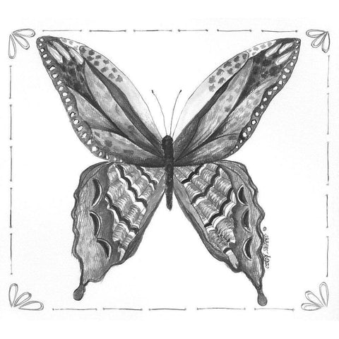 Butterfly VIII White Modern Wood Framed Art Print by Shamp, Cindy