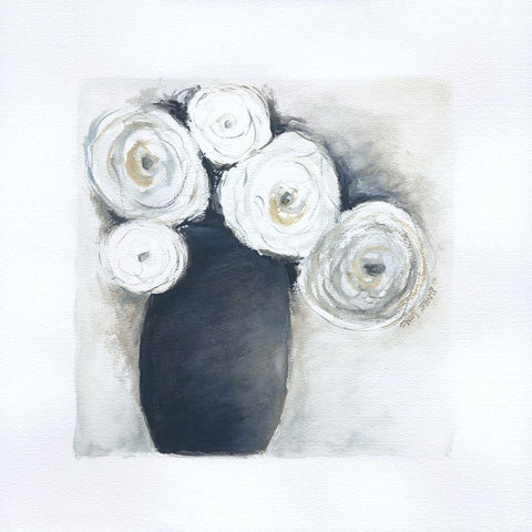 Gray Vase IV Black Modern Wood Framed Art Print by Shamp, Cindy