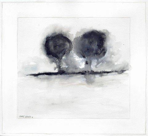 On the Horizon II White Modern Wood Framed Art Print with Double Matting by Shamp, Cindy