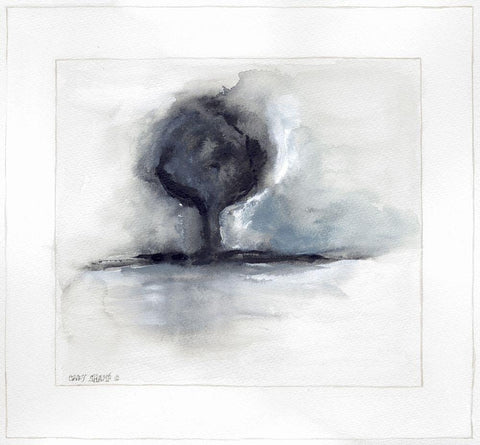 On the Horizon III White Modern Wood Framed Art Print with Double Matting by Shamp, Cindy
