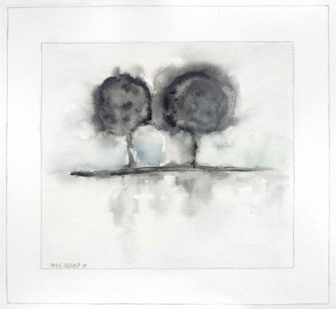 On the Horizon IV White Modern Wood Framed Art Print with Double Matting by Shamp, Cindy