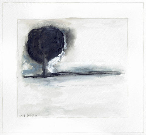 On the Horizon VI White Modern Wood Framed Art Print with Double Matting by Shamp, Cindy
