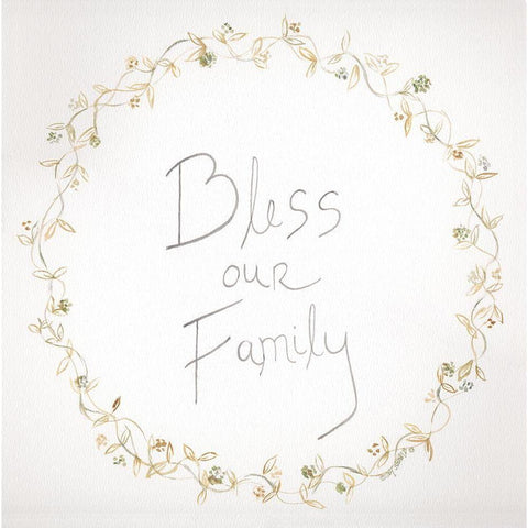 Bless Our Family Gold Ornate Wood Framed Art Print with Double Matting by Shamp, Cindy