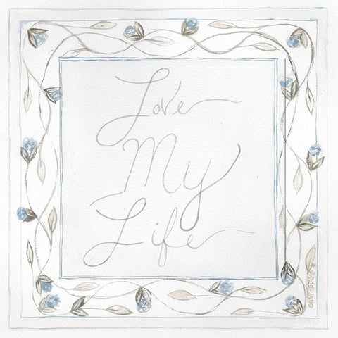 Love My Life White Modern Wood Framed Art Print with Double Matting by Shamp, Cindy