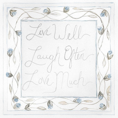 Live Well Black Modern Wood Framed Art Print by Shamp, Cindy