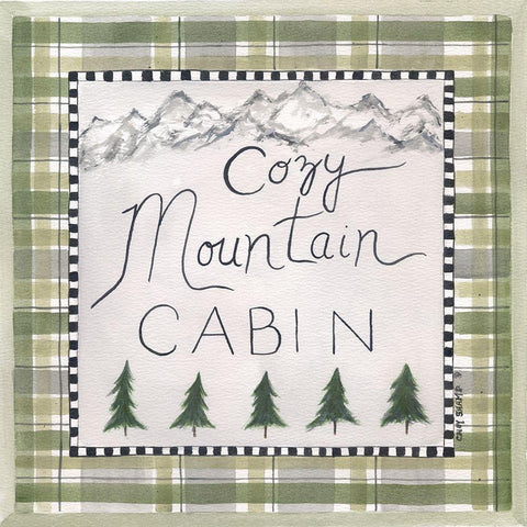Cozy Mountain Cabin Black Modern Wood Framed Art Print with Double Matting by Shamp, Cindy