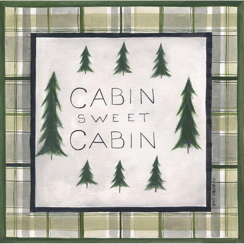 Cabin Sweet Cabin Black Modern Wood Framed Art Print with Double Matting by Shamp, Cindy
