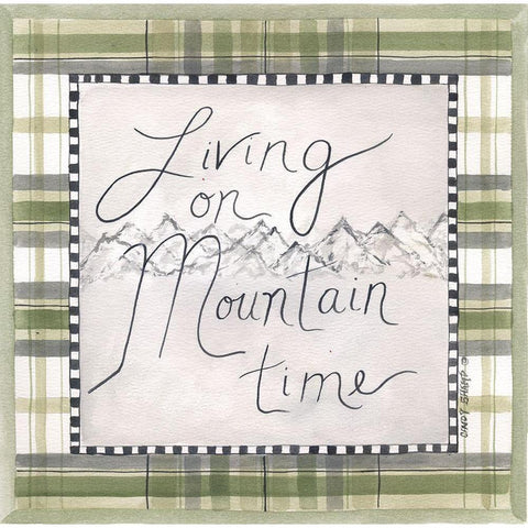 Living on Mountain Time Black Modern Wood Framed Art Print with Double Matting by Shamp, Cindy