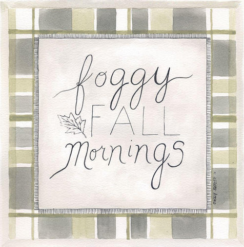 Foggy Fall Mornings Black Ornate Wood Framed Art Print with Double Matting by Shamp, Cindy