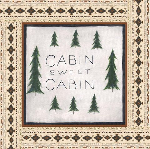 Tribal Cabin Black Ornate Wood Framed Art Print with Double Matting by Shamp, Cindy