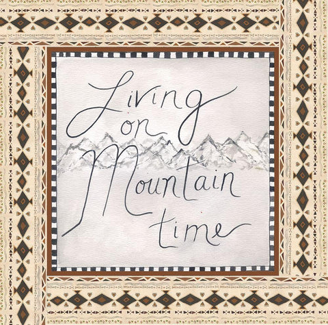 Tribal Mountain White Modern Wood Framed Art Print with Double Matting by Shamp, Cindy