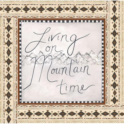 Tribal Mountain Black Modern Wood Framed Art Print with Double Matting by Shamp, Cindy