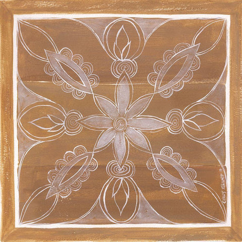 Tile I Black Ornate Wood Framed Art Print with Double Matting by Shamp, Cindy