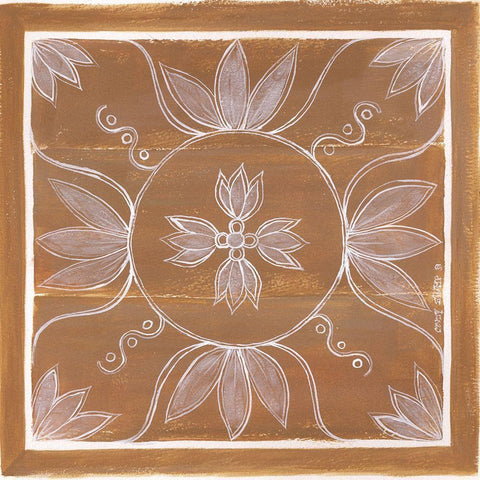 Tile II Gold Ornate Wood Framed Art Print with Double Matting by Shamp, Cindy