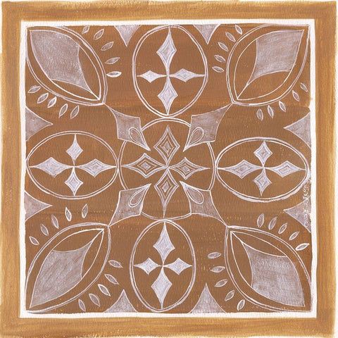 Tile III Gold Ornate Wood Framed Art Print with Double Matting by Shamp, Cindy