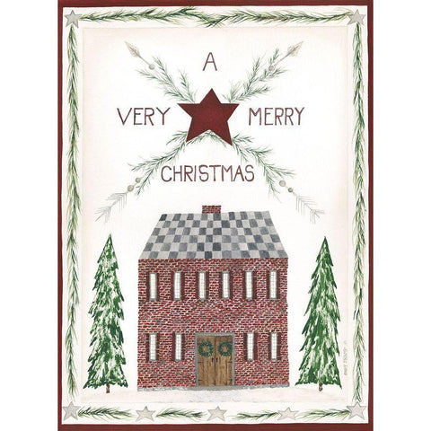 Very Merry Christmas Black Modern Wood Framed Art Print with Double Matting by Shamp, Cindy