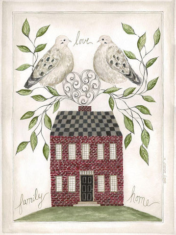 Love-Family-Love White Modern Wood Framed Art Print with Double Matting by Shamp, Cindy