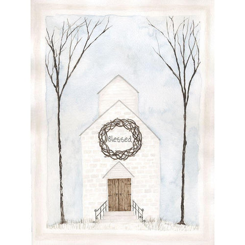Blessed White Modern Wood Framed Art Print by Shamp, Cindy