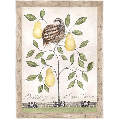 Pear Tree Black Modern Wood Framed Art Print with Double Matting by Shamp, Cindy