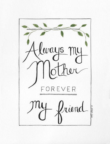 Forever Friend White Modern Wood Framed Art Print with Double Matting by Shamp, Cindy