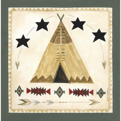 Teepee White Modern Wood Framed Art Print by Shamp, Cindy